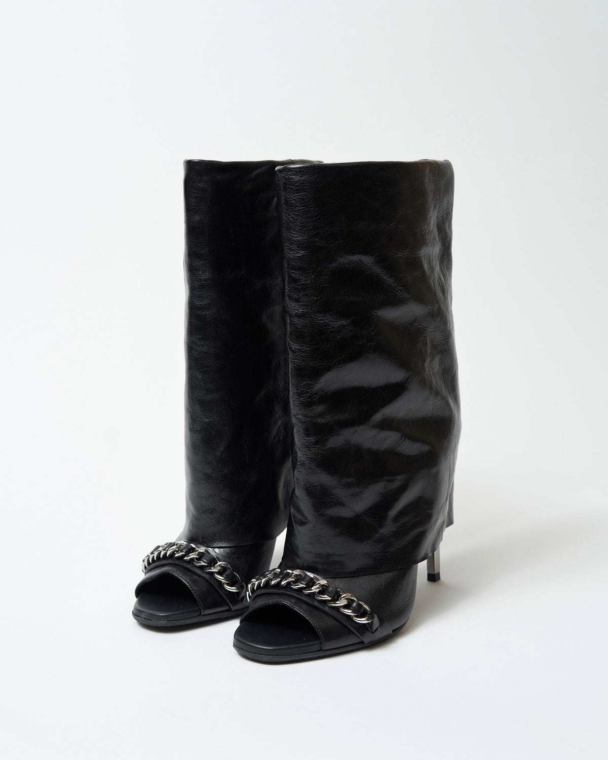 Balmain Suede Crystal Embellishments Western Boots