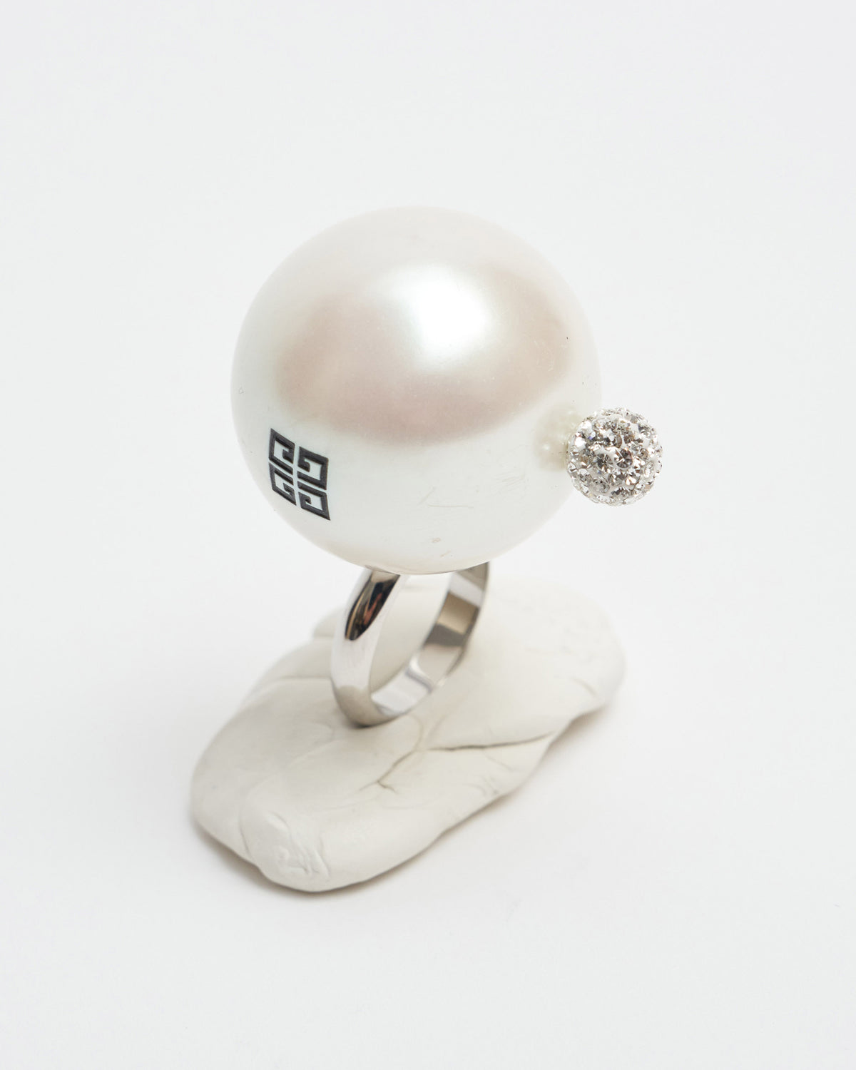 GIVENCHY SILVER RING WITH PEAR