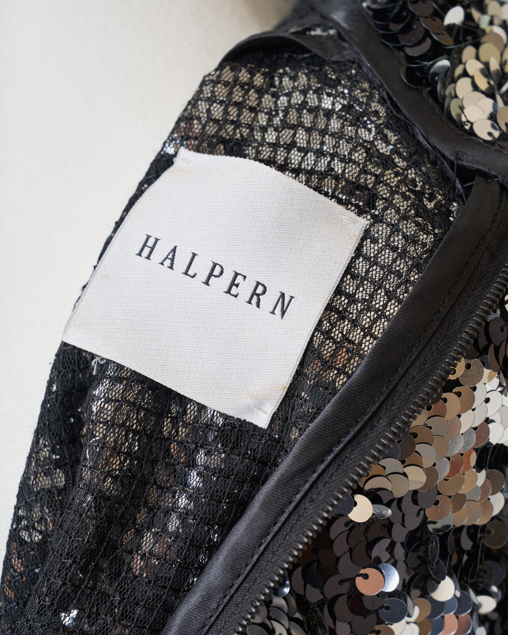 halpern sequin mini dress Halpern Contoured Colorblock Sequin Mini Dress