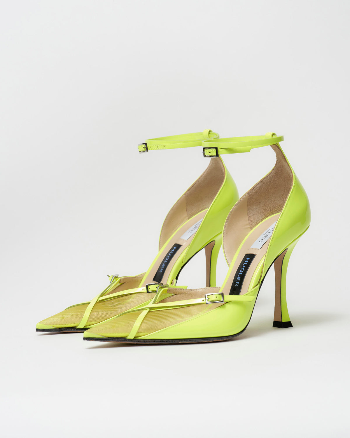 Pelle verniciata Jimmy Choo X Mugler