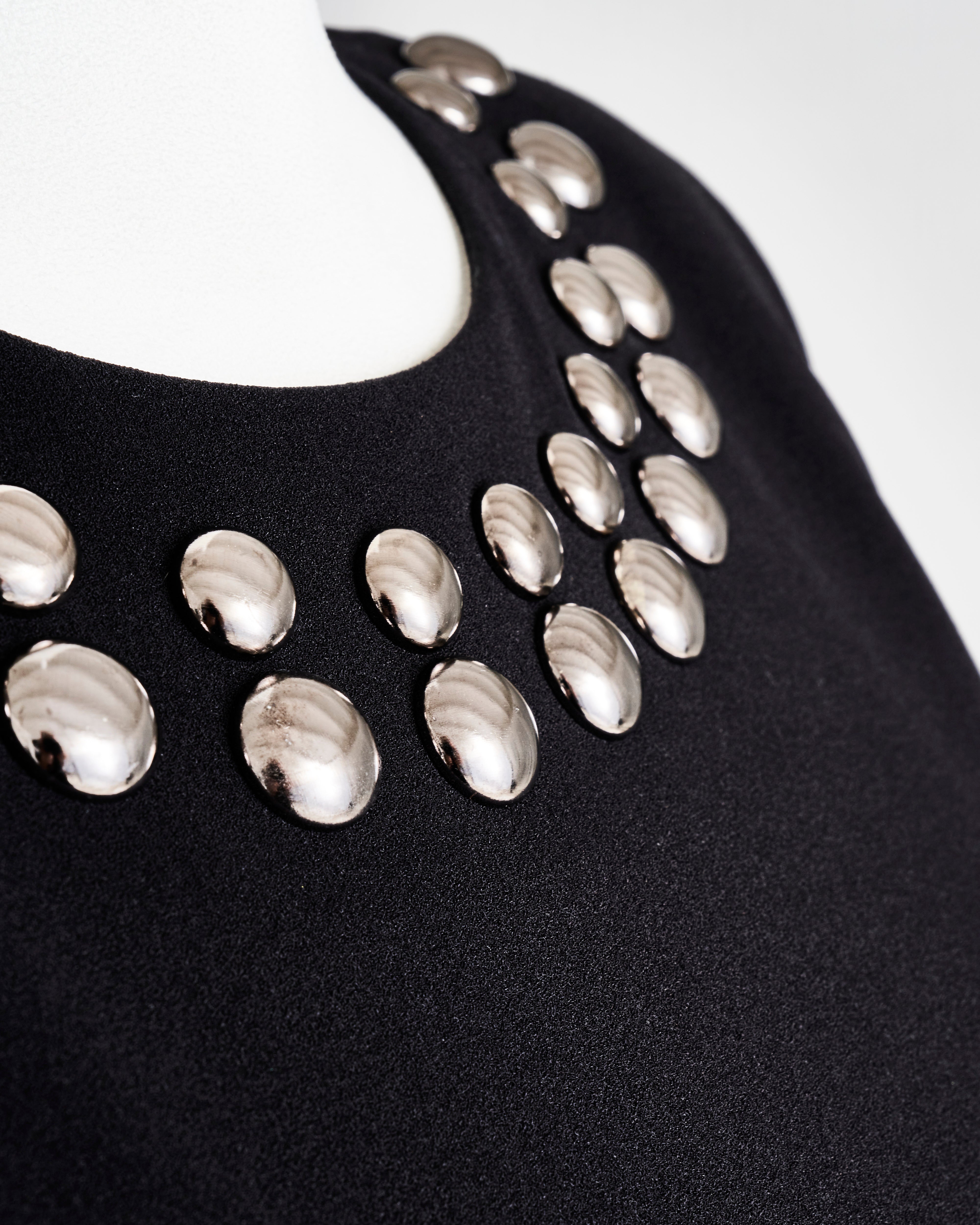 black dress silver studs Black Sweater Dress with silver studs size M